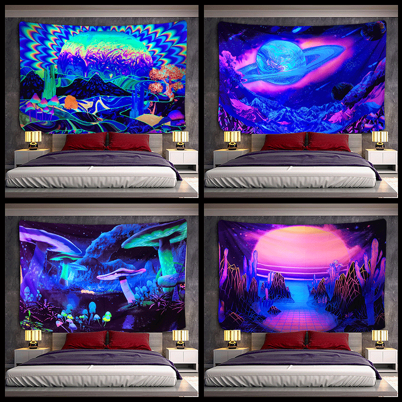 Tapiz fluorescente de impresión UV para decoración