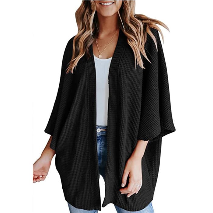 Cardigan manga murciélago tejido piqué