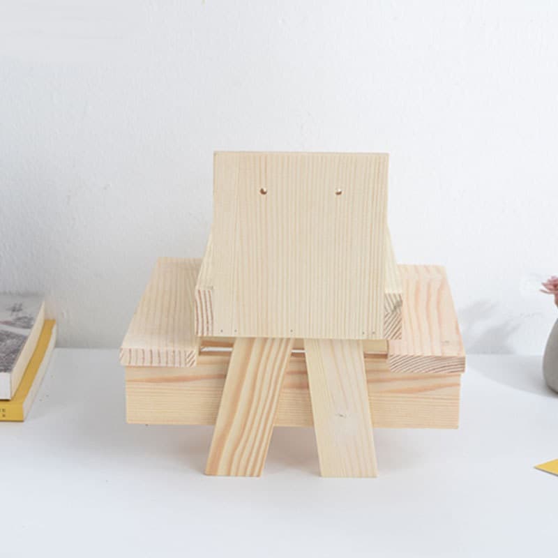 Comedero de ardilla de madera para decoración DIY