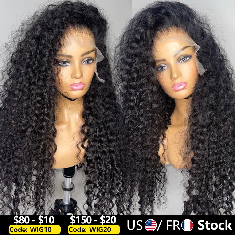Peluca frontal tipo T ondas profundas cabello humano