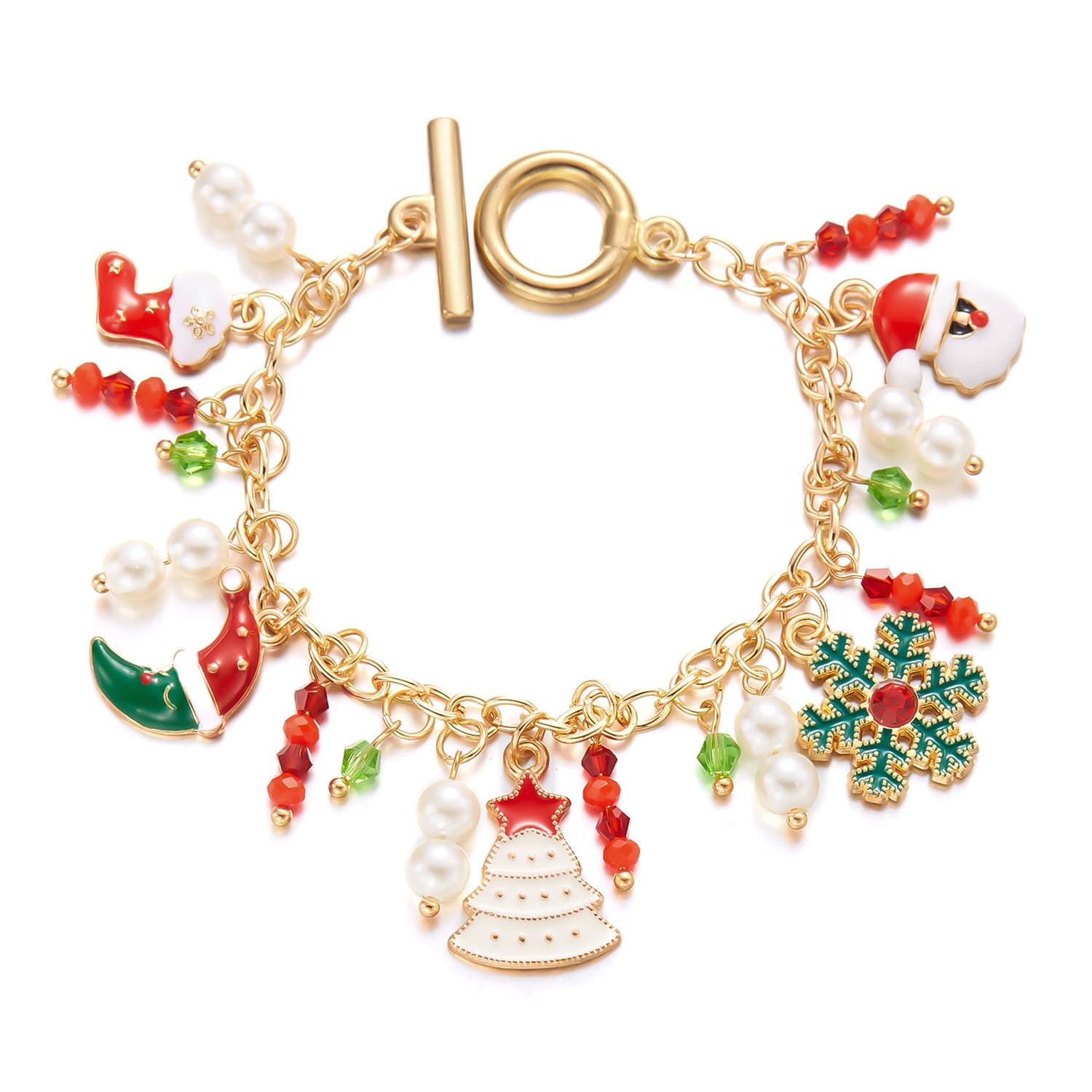 Pulsera navideña personalizada con colgante