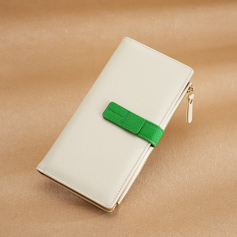 Cartera larga estilo coreano con múltiples ranuras para tarjetas