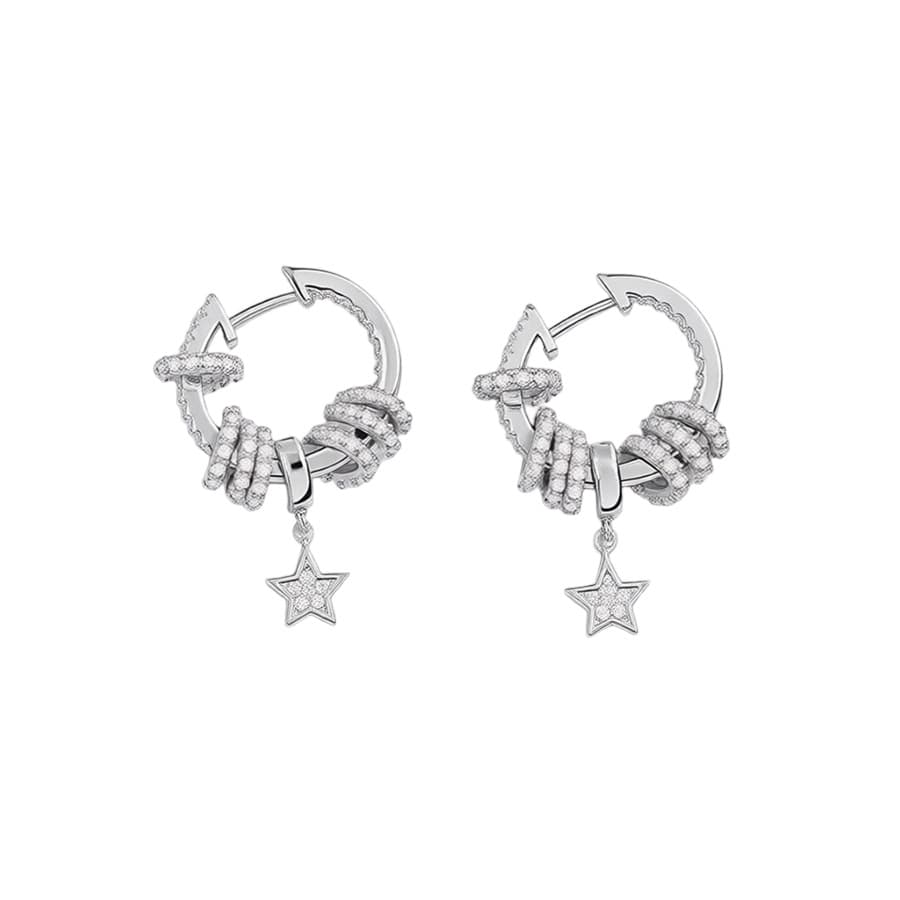 Aretes de diseño sofisticado plateado