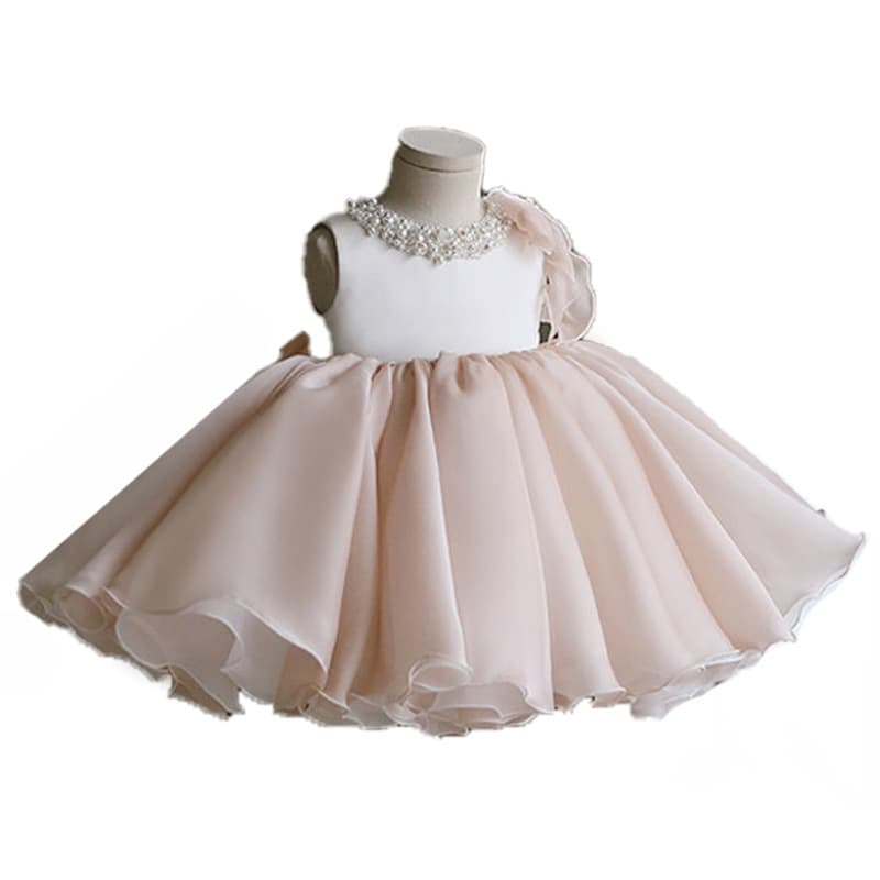 Vestido de princesa con perlas fluido para niña