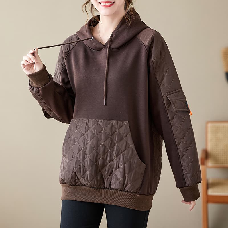 Sudadera con capucha acolchada stitching