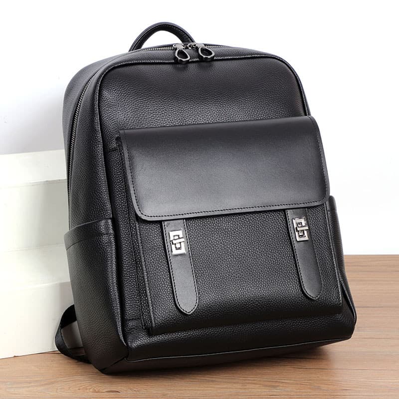 Mochila de cuero para viaje de negocios gran capacidad