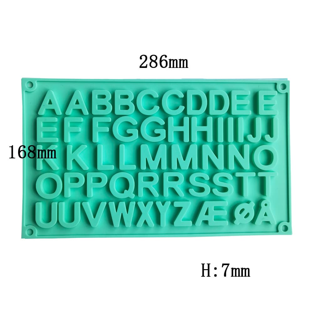 Molde silicona letras tarjetas caramelos galletas repostería