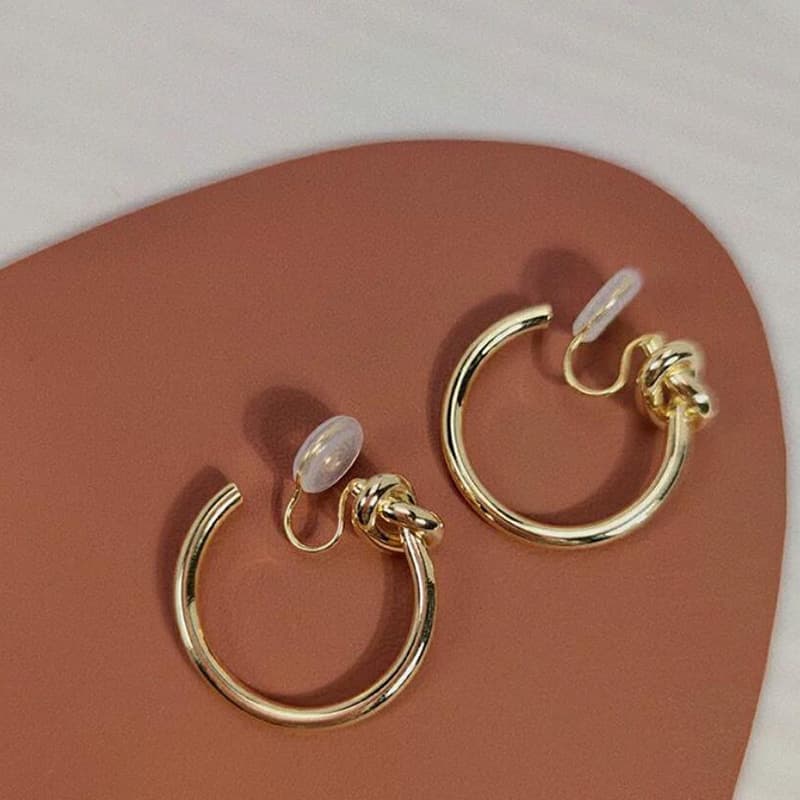 Aretes de clip en forma de espiral con electrochapado