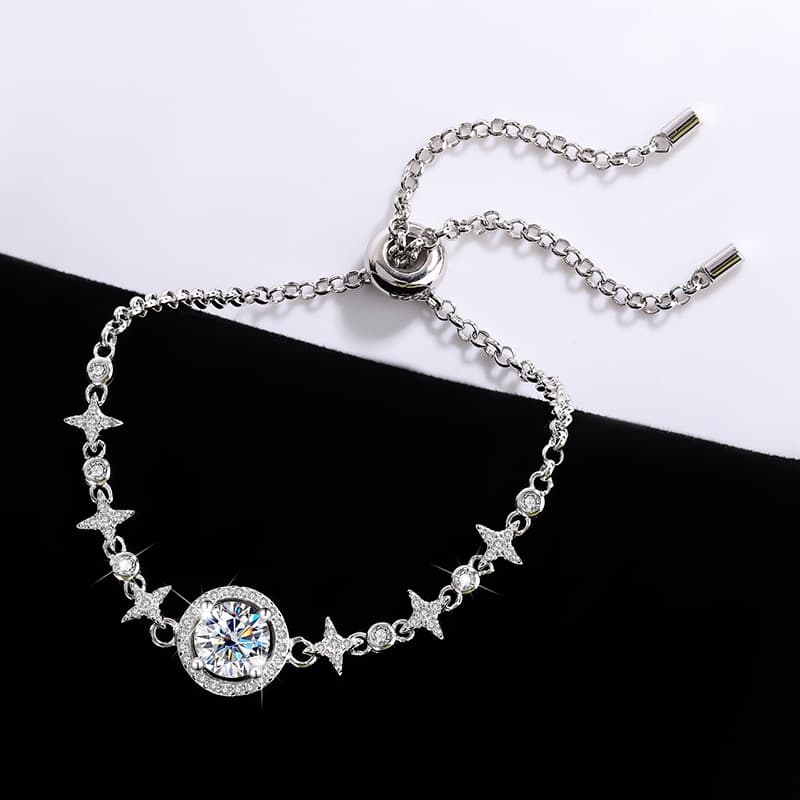 Pulsera de plata esterlina 925 con diamante