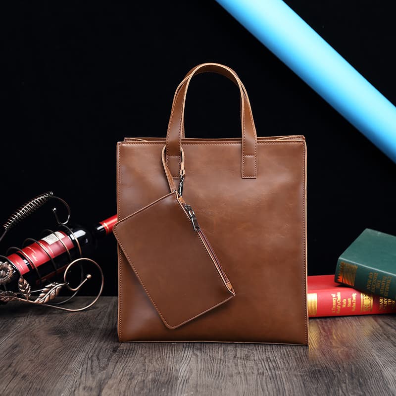 Bolsa de mano retro de cuero PU para hombre