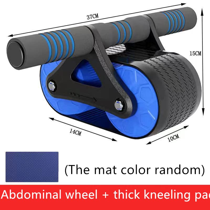 Rodillo abdominal de doble rueda con rebote automático