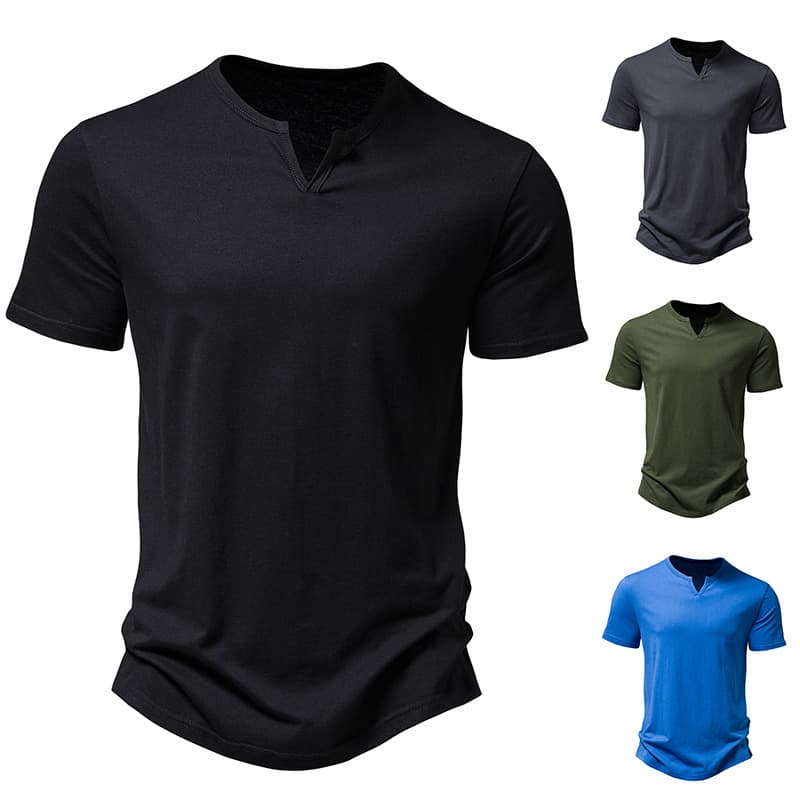Camiseta con cuello tipo notch para hombre