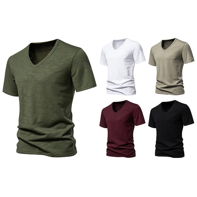 Camiseta básica de hombre en algodón elástico
