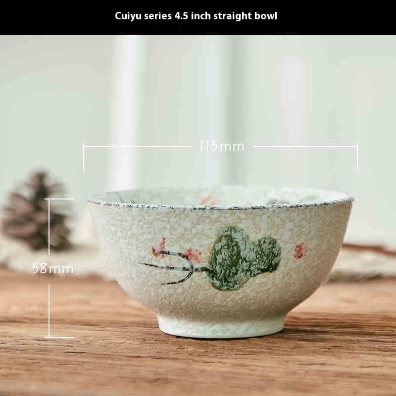Tazón de ensalada de porcelana pintado a mano
