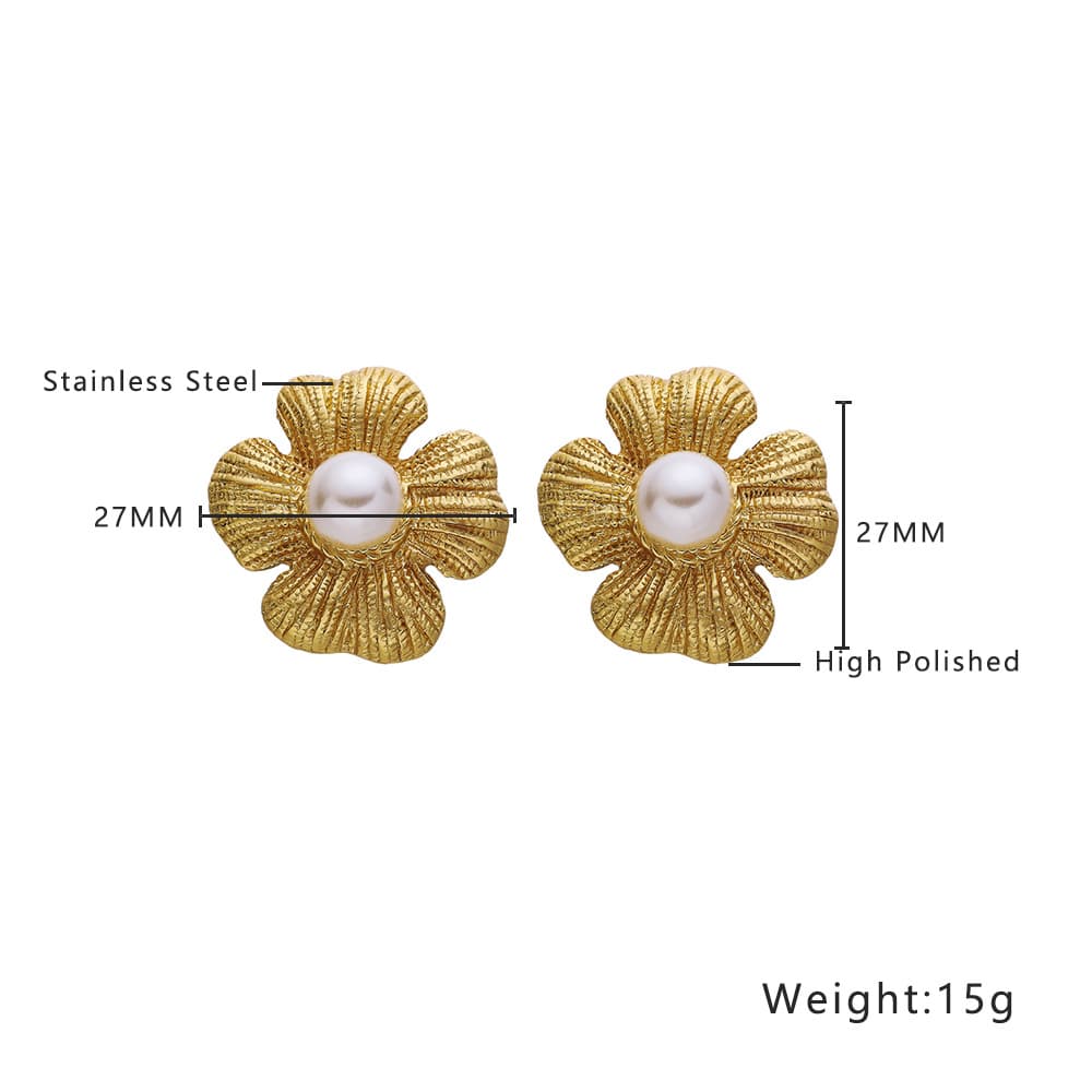 Aretes de acero de titanio chapados en oro 18K