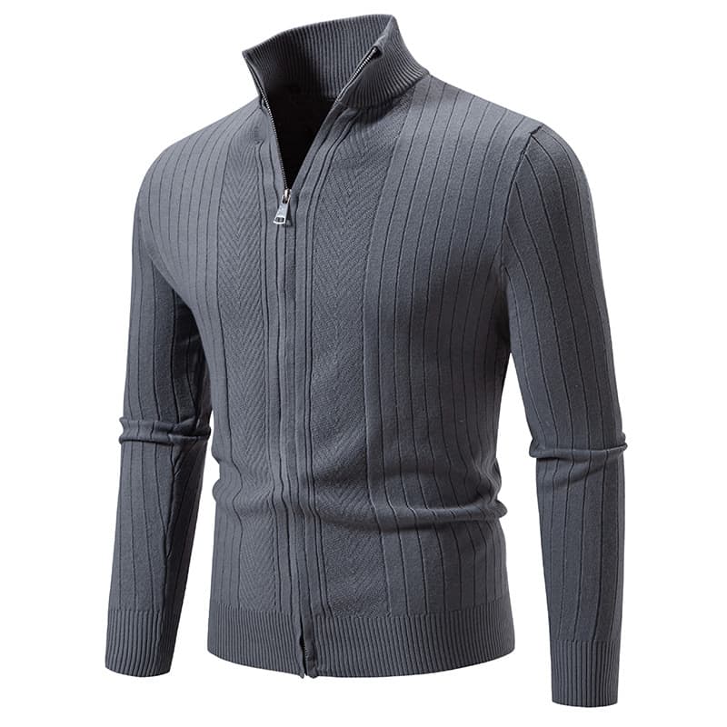 Cardigan con cierre hombre color sólido