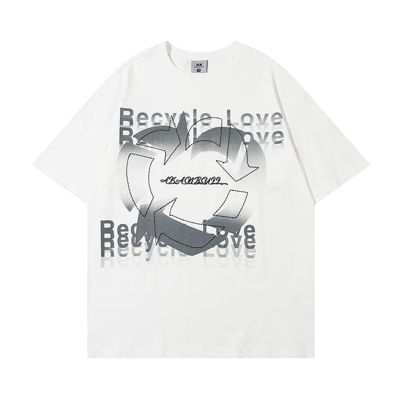 Camiseta de algodón con estampado de corazón para hombre
