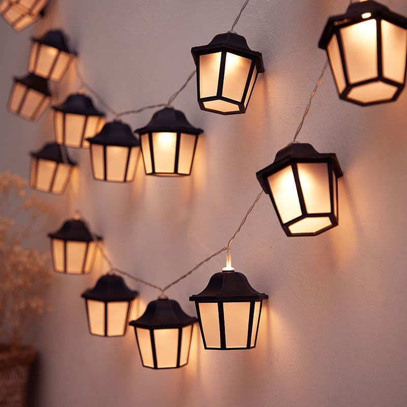 Cadena de luces LED solar retro para decoración de jardín