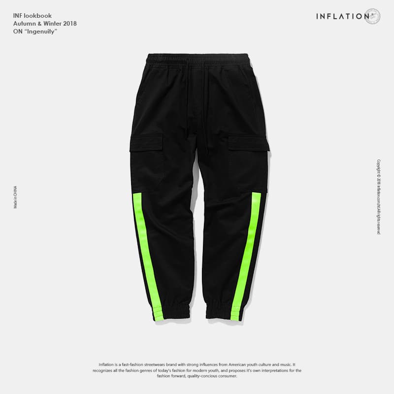 Pantalones cargo con costuras de contraste ajuste holgado
