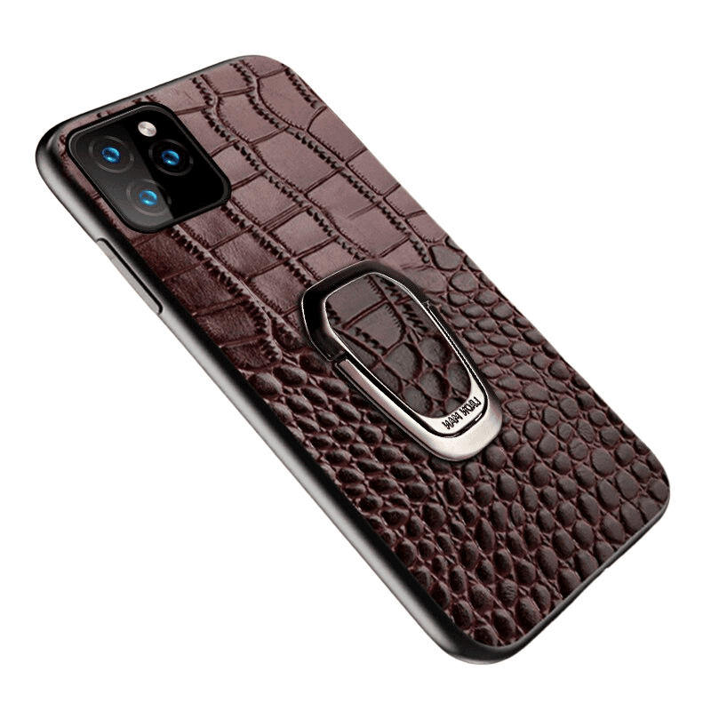 Funda de cuero para teléfono con soporte