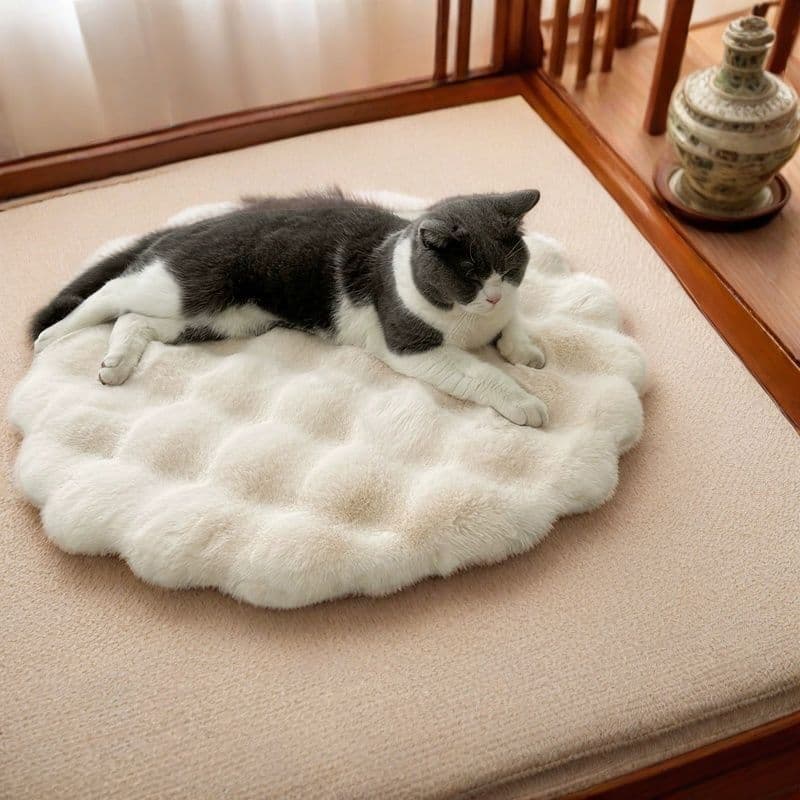 Colchoneta redonda suave para mascota otoño invierno