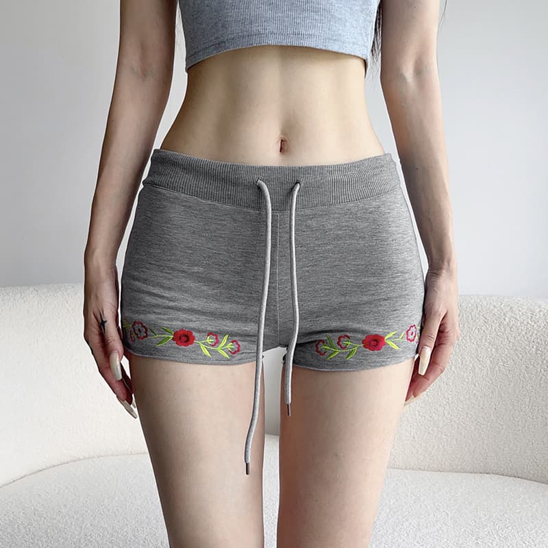 Pantalones casuales de verano, cintura baja con cordón