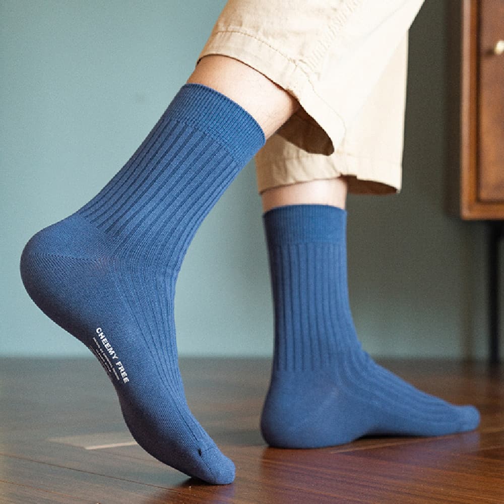 Calcetines de algodón peinado doble aguja para hombre