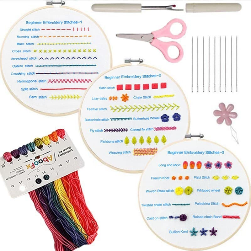 Kit de bordado para principiantes con accesorios