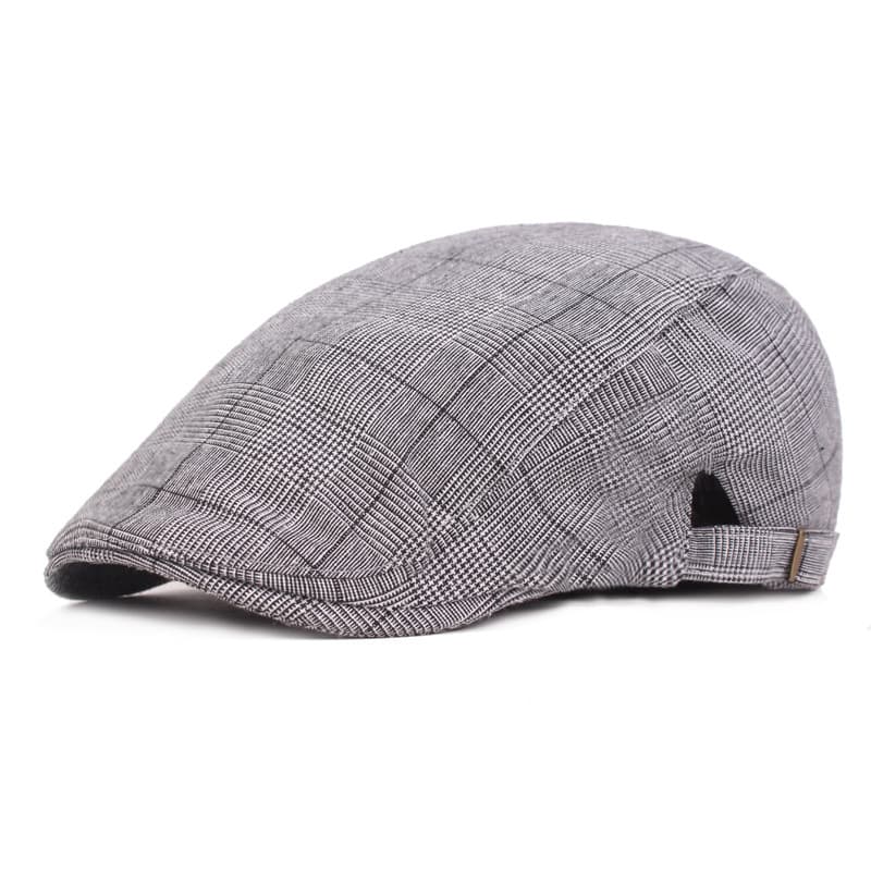 Gorra de cuadros con protección solar
