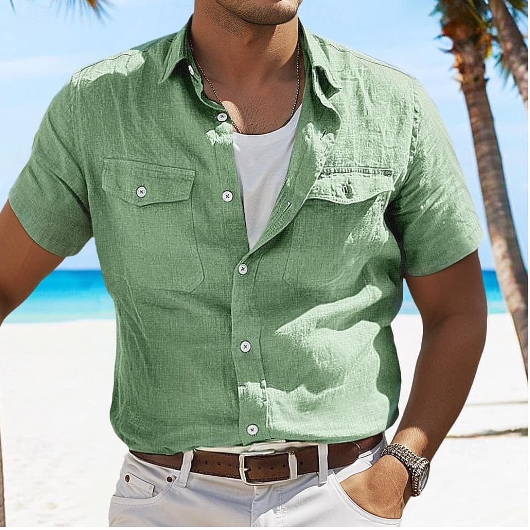 Camisa de algodón de verano con cuello polo