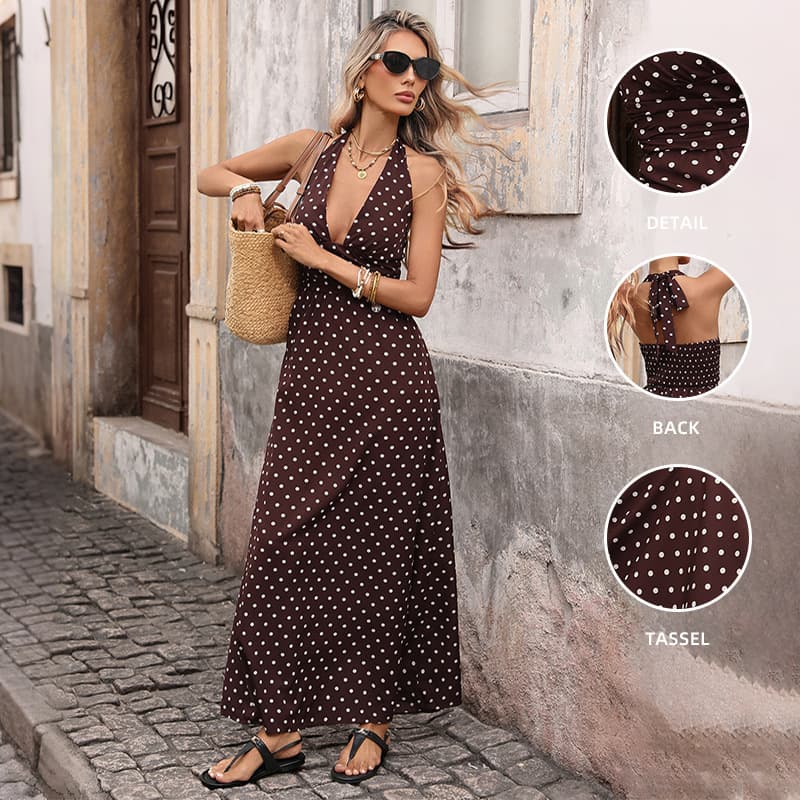 Vestido midi elegante v-neck para mujer