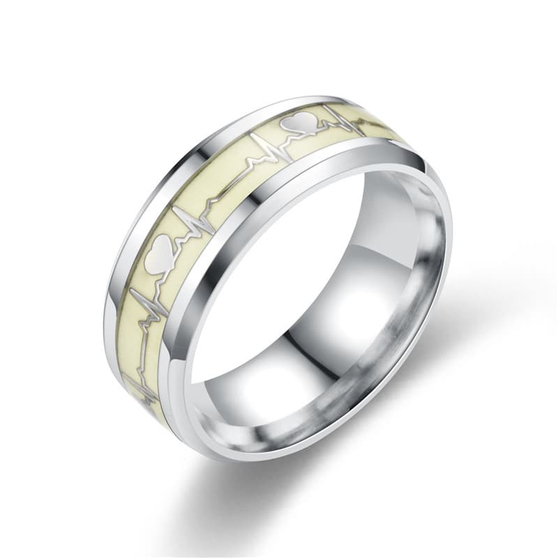 Anillo corazón luminoso para parejas