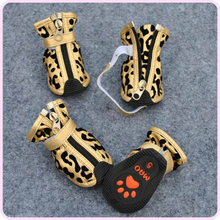 Zapatos para mascotas estampado leopardo en PU