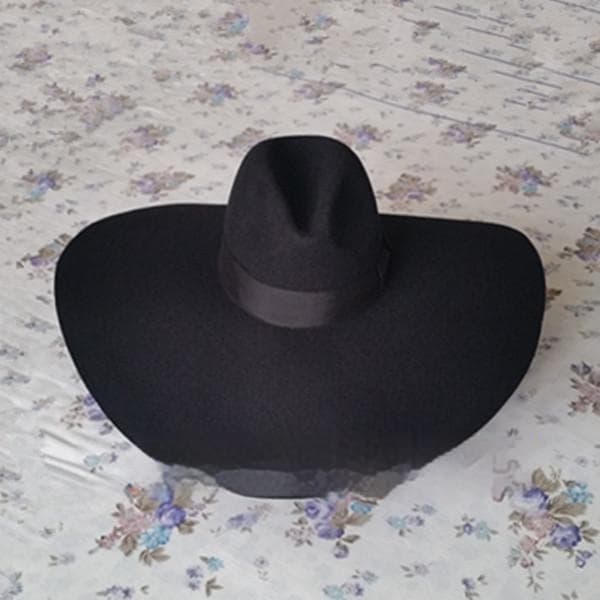 Gorro de lana pura con ala ancha estilo europeo