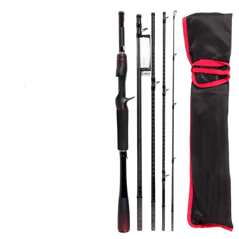 Caña de pesca de carbono multitramo, portátil para viajes