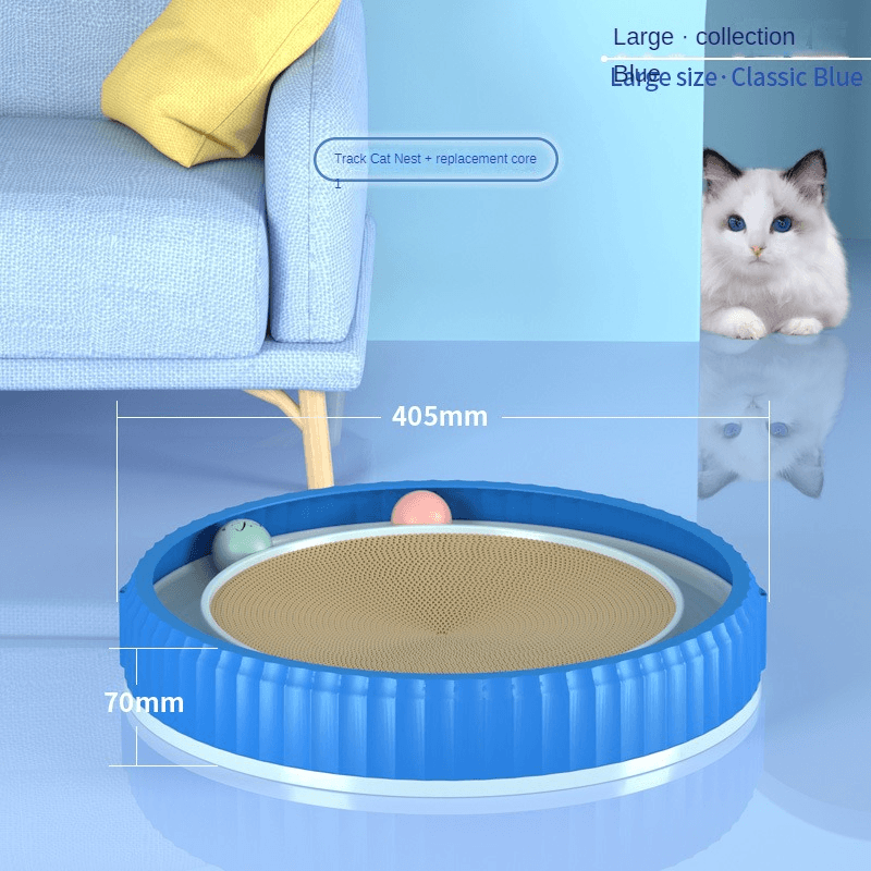 Tabla rascadora redonda para gatos con bandeja removible