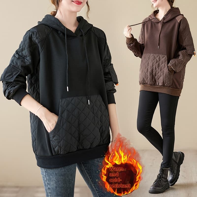 Sudadera con capucha acolchada stitching