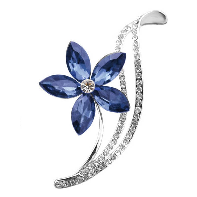 Broche flor cinco pétalos con cristal