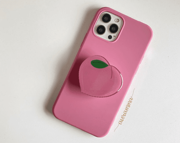 Funda para iPhone con soporte en forma de durazno