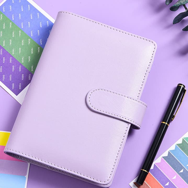 Cuaderno con bolsa cremallera cubierta cuero PU