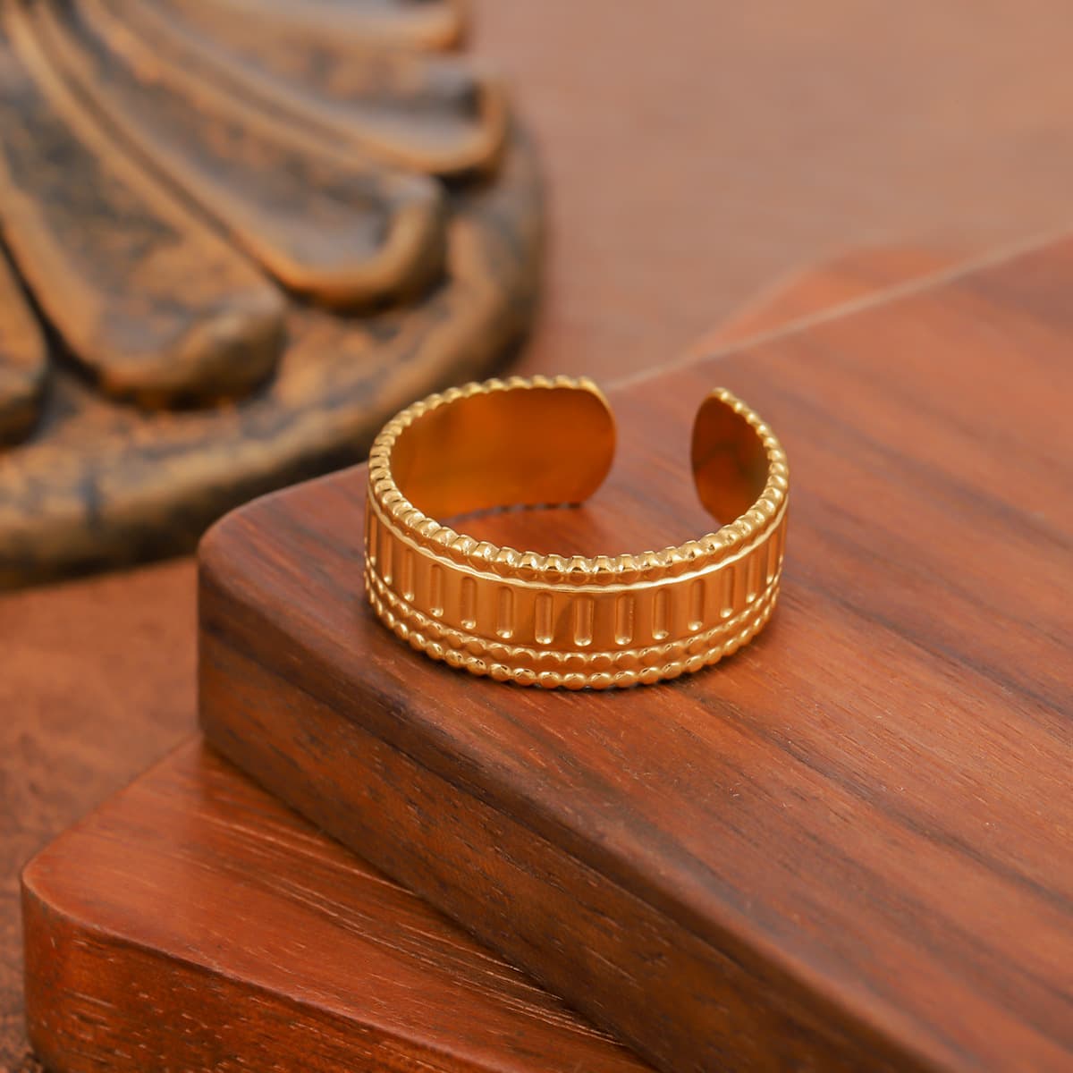 Anillo de cremallera de acero inoxidable estilo hip-hop