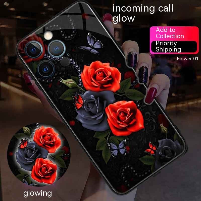 Funda de cristal estilo chino con patrón floral