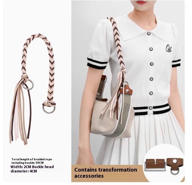 Correa extensible de lona lavada para bolsa