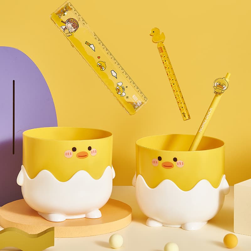 Basurero de escritorio con diseño de pato