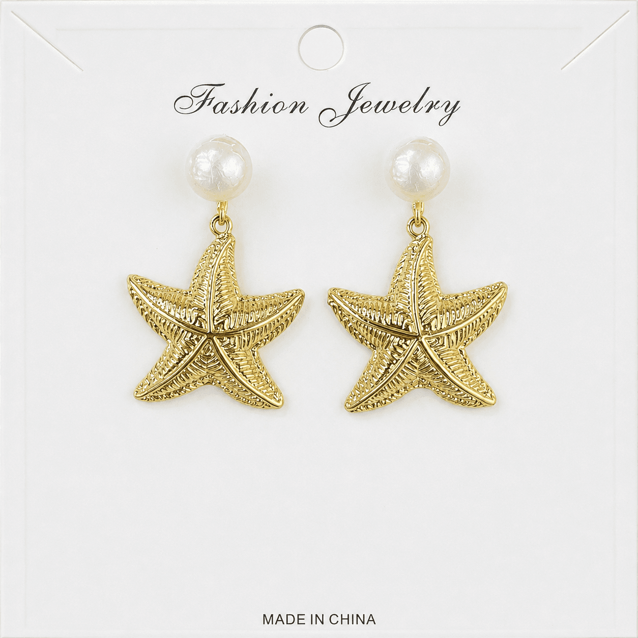 Aretes de perlas con forma de estrella vintage