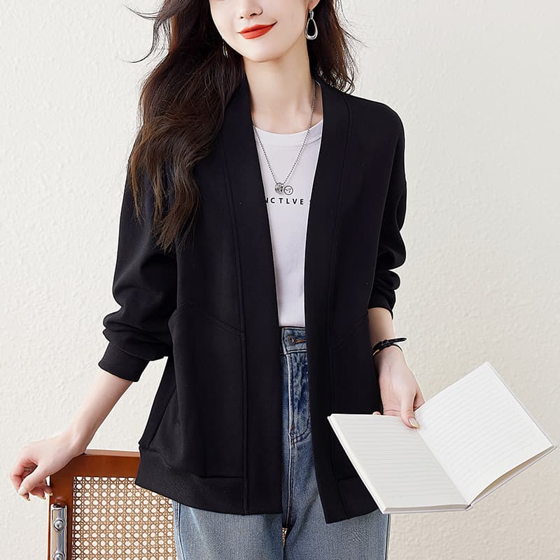Cardigan de lana con escote en V, manga caída