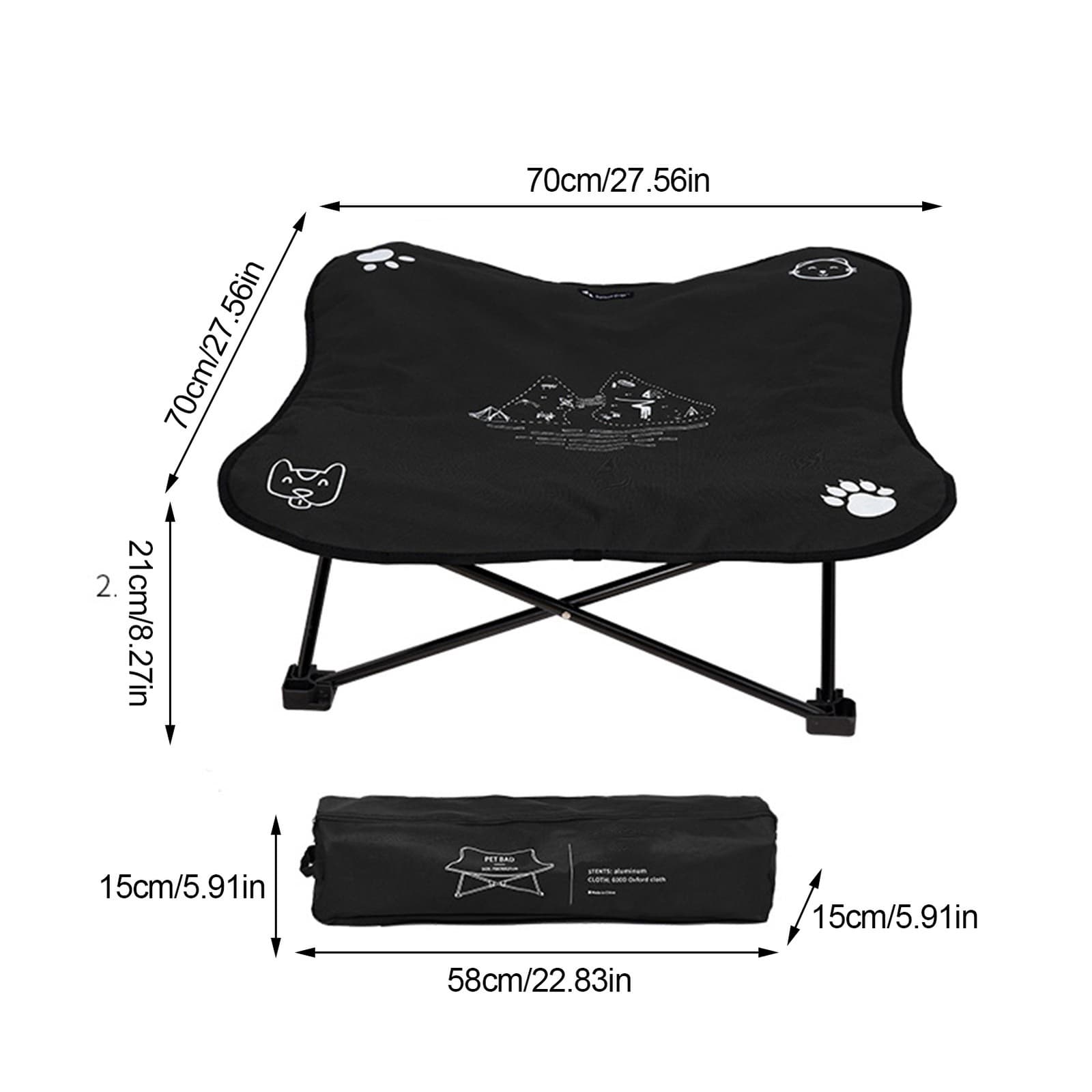 Cama plegable para mascotas desmontable y lavable