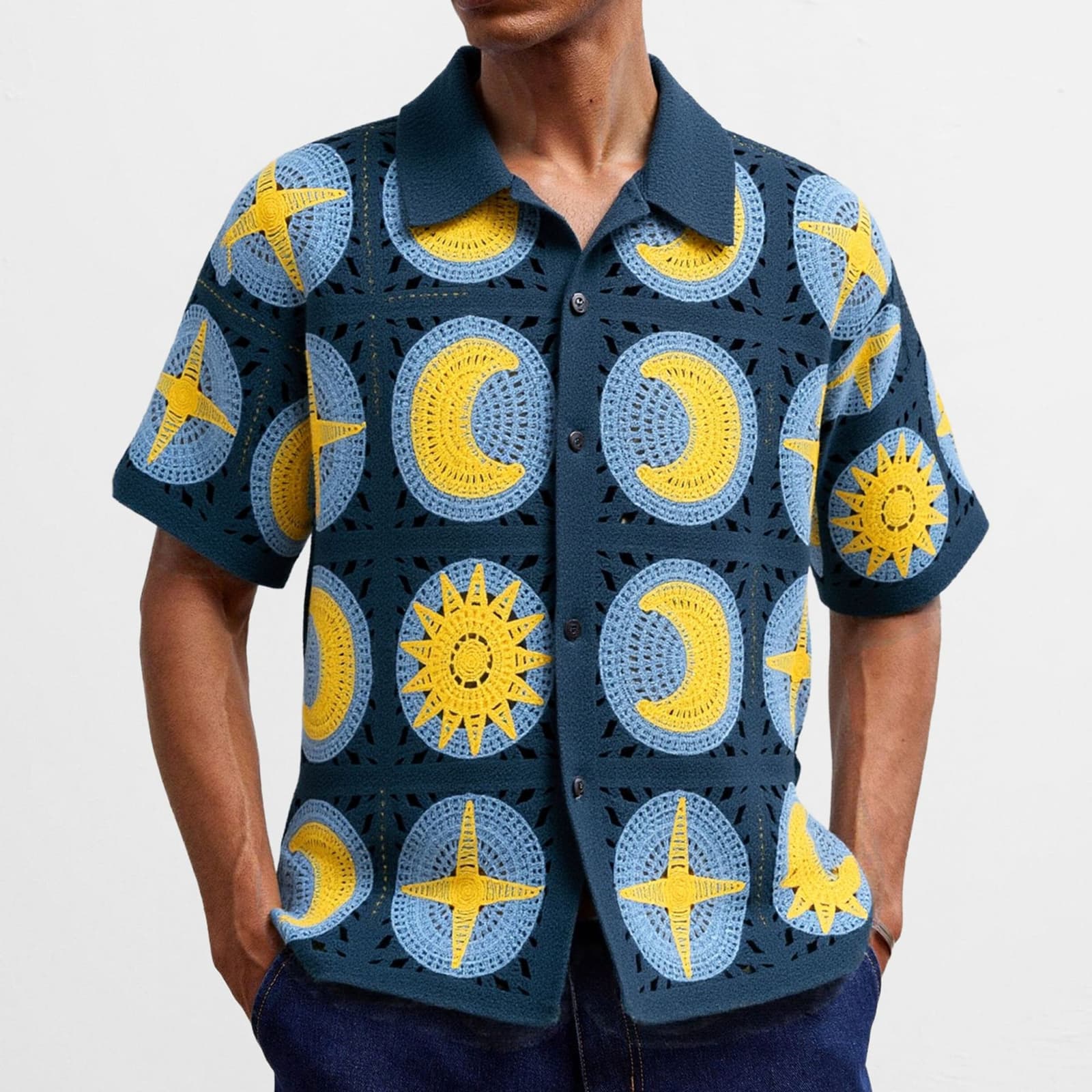 Cardigan de verano manga corta para hombre