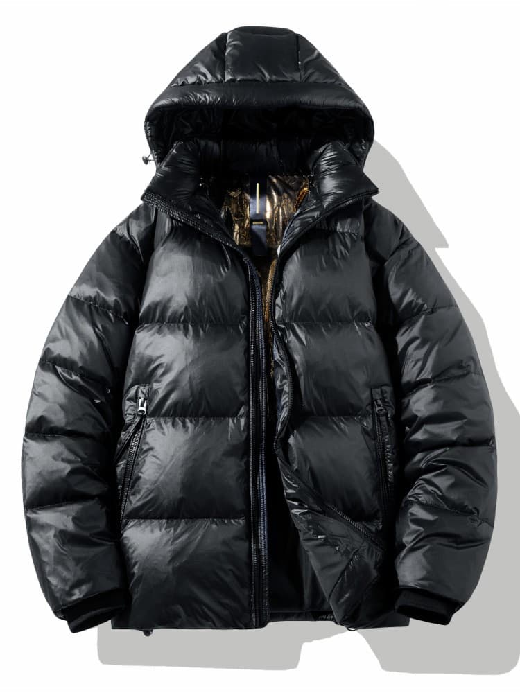 Chaqueta acolchada corta con plumón de pato blanco