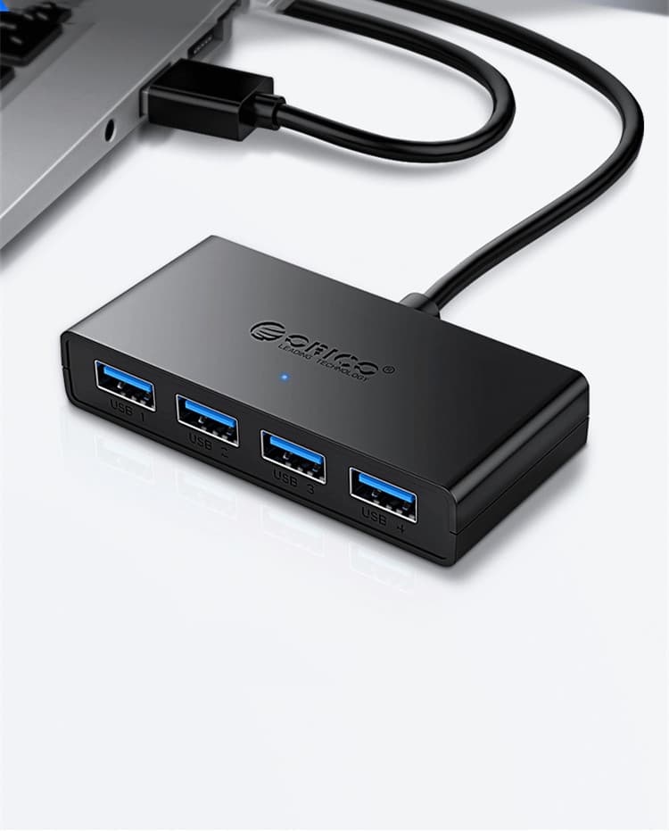 Hub USB 3.0 con 4 puertos y fuente de alimentación auxiliar
